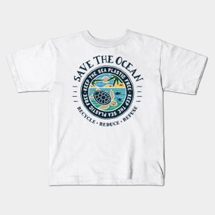 Save The Ocean Keep the Sea Plastic Free Kids T-Shirt